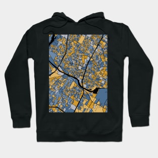 Austin Map Pattern in Blue & Gold Hoodie